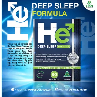 Viên uống hỗ trợ giấc ngủ nam giới HE Deep Sleep Formula, điều hòa giấc ngủ, ngủ ngon và sâu, giảm mất ngủ, thức giấc.