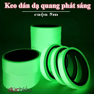 Băng keo dán dạ quang 5m phát sáng trong bóng tối, băng dính phản quang - Đức Hiếu Shop