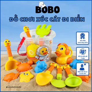 Đồ chơi xúc cát 18 chi tiết BoBo Store [Kèm túi lưới] túi lưới xách dễ dàng, đồ chơi đi biển cho bé