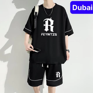 BỘ QUẦN ÁO THỂ THAO NAM NỮ UNISEX TỔ ONG THÊU CHỮ R PHONG CÁCH SÀNH ĐIỆU MỚI - DUBAI FASHION