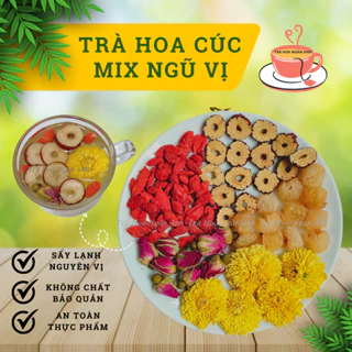 Trà thảo mộc hoa cúc mix 5 vị thanh nhiệt,chống lão hoá, mờ thâm, hoa cúc vàng, táo lát, long nhãn,Trà Hoa Ngân Anh