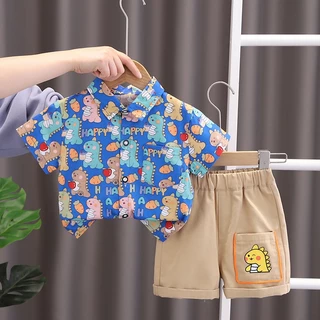 Bộ Quần Áo Khủng Long Béo Ú Cho Bé Trai Mặc Đi Học Đi Chơi Mialy Kids (8-21Kg) - Họa Tiết Đáng Yêu, Màu Sắc Nhã Nhặn