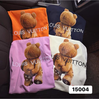 Áo thun LV gấu cực cute cá tính 100% cotton co dãn 2 chiều, áo phông Unisex nam nữ