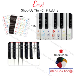 Sticker dán nốt bàn phím đàn piano organ Decal đánh dấu vị trí note nhạc dùng cho các phím đàn 88 76 61 54 36 Enzi
