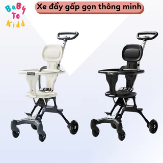 Xe đẩy hai chiều thông minh gấp gọn tiện lợi cho mẹ và bé, xe  đẩy ngồi có mái che và thanh dây đai an toàn cho bé