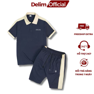 Bộ Thể Thao Nam Polo DELIM Cao Cấp Chất Thun Cá Sấu Co Giãn Hottrend mẫu mới 2024