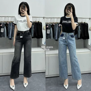 Quần jeans ống suông 3AN 1808  thiết kế⚡ CAO CẤP ⚡ Quần bò form dài basic hách dáng dành cho nữ