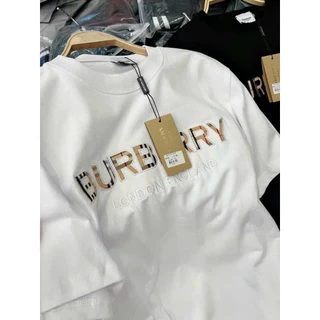 Áo Phông Burberry Chữ Thêu Nổi Chất Liệu Cotton Cao Cấp From Dáng Hàn Quốc - Áo Thun Burberry Thêu Nổi Chất Liệu Cotton