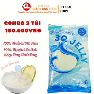 Combo 3 túi Trân châu trắng 3Q Bá Long dai giòn hạt to ăn liền gói 2kg