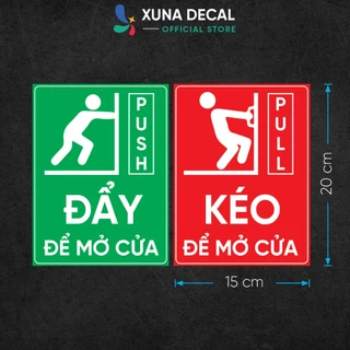 Decal Kéo Đẩy Pull Push, Sticker Kéo Cửa Đẩy Cửa, Decal Dán Cửa Ra Vào, Chống Nước, Không Phai, Dán Tường, Kính, Gỗ