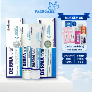 Derma Forte Gel Bản Thường, Bản ADVANCE - Kem Giảm Mụn Ngừa Thâm Trứng Cá, Mụn Ẩn, Mụn Đầu Đen 15g