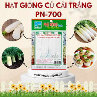 Hạt Giống Củ Cải Trắng Phú Nông, hạt giống chắc khỏe, tỉ lệ nẩy mầm >95% (Vườn Sài Gòn - Vuon Sai Gon)