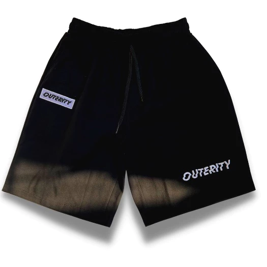 Quần Short Kaki Nam Lưng Thun Thêu Chữ mẫu OUTERITY màu đen và trắng