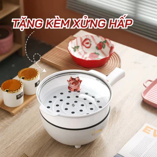 Chảo Điện Đa Năng Chống Dính Tráng Ceramic, Nồi Lẩu Điện Đa Năng Tay Cầm Dài Chắc Chắn Tiện Lợi Cho Gia Đình