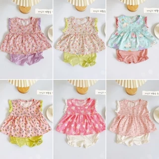 [Bé 7-19kg] Bộ Cánh Tiên Quần Đùi Dáng Baby Doll TIENHOASHOP Cotton Bozip Xuất Dư Siêu Mềm Mịn Mát Cho Bé Gái