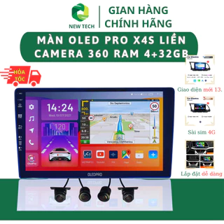 Màn Hình Android cho Ô Tô OLEDPRO X4s - 360 Tích Hợp Camera 360 độ 9 inch Ram 4-32 Chip 8 Nhân cao cấp BH 18 tháng