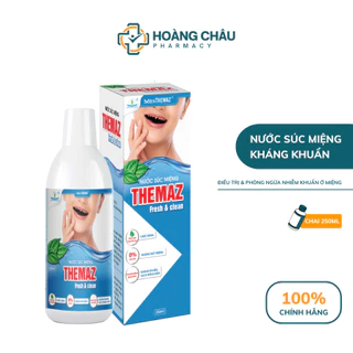 Nước Súc Họng Themaz Fresh & Clean - Làm Sạch Răng Miệng, Giảm Mảng Bám Răng, Giảm Viêm Loét, Nhiệt Miệng (Chai 250ml)