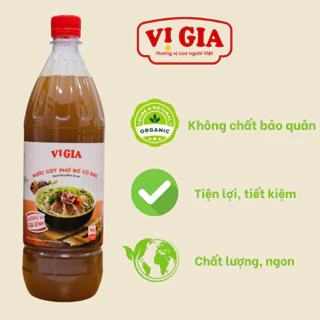 Nước Cốt Phở Bò cô đặc Vị Gia 1kg, thơm ngon chuẩn vị, an toàn, tiết kiệm, 100% nói không với chất bảo quản. Vị Gia Food