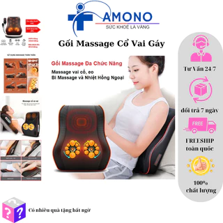 Gối Massage Cổ Vai Gáy Hồng Ngoại Thế Hệ Mới 2023 - Hỗ Trợ Giảm Đau Nhức Toàn Thân Hiệu Quả