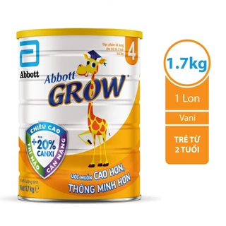 (DATE 2026) COMBO 2 Lon Sữa bột Abbott Grow 4 1,7kg (từ 2 tuổi trở lên)