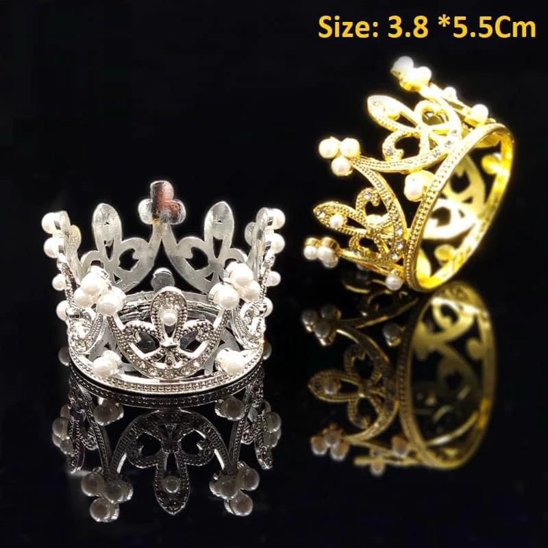 Combo 5c Vương miện nhựa trang trí bánh sinh nhật, hoa, quà tặng