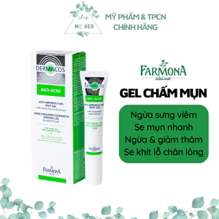 Dermacos Anti Acne Gel chấm mụn trứng cá chứa bùn hoạt tính Anti Imperfection Spot Gel giảm và ngăn ngừa mụn 15ml