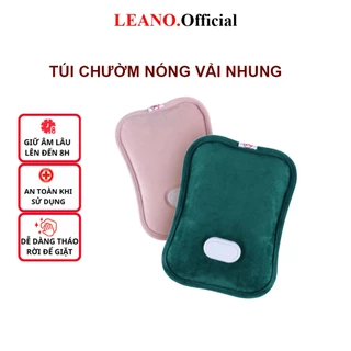 Túi chườm nóng LEANO vải nhung mềm mại, Giữ ấm lên đến 8H sạc điện tự ngắt an toàn chống cháy nổ