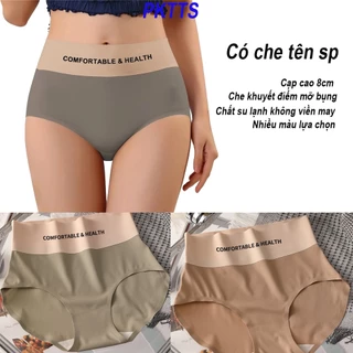 Set 10 quần lót nữ cạp mềm cao 8cm, chất su lạnh dày dặn không đường may comfortable health, có che tên sản phẩm.