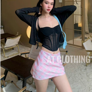 Chân Váy Cạp Trễ Caro AT Clothing