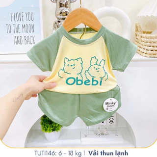 Đồ bộ cộc tay cho bé trai bé gái họa tiết ngộ nghĩnh, Đồ bộ mặc nhà cho bé, TUTI BABY146