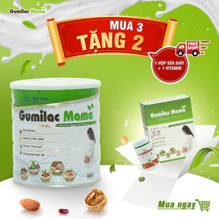 COMBO MUA 3 lon 650g TẶNG 2 hộp 280g ( 14 gói ) và 1 bình lắc - Sữa hạt Gumilac Mama cho mẹ bầu