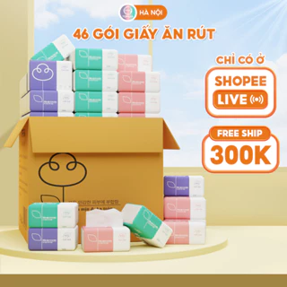 (LIVE) Giấy ăn gấu trúc, thùng 46 gói rút, giấy Top Gia hàng cao cấp