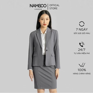 Áo khoác blazer dài tay nữ Namandco  công sở 2 lớp mềm mát không nhăn thanh lịch S,M,L,XL đen, ghi, xám NJ0087