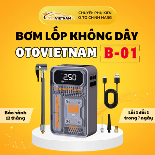 Bơm lốp ô tô xe máy Otovietnam B-01 bằng pin, không dây, tự động ngắt