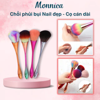 Chổi phủi bụi nail đẹp - Cọ cán dài sang chảnh, lông mềm mượt chuyên dụng - Monnica Nail