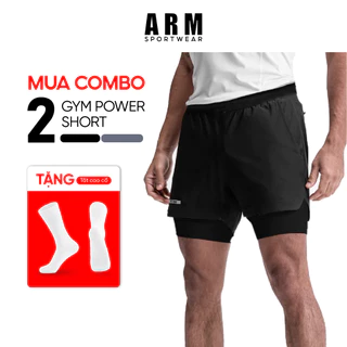 Combo 2 Quần thể thao nam 2 lớp tập gym, chạy bộ, tennis, đá bóng, bóng rổ, đạp xe chất vải co giãn thoáng khí ARISMAN