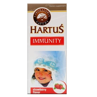 (Quà ngẫu nhiên)Hartus Immunity với thành phần thảo dược, Kẽm, Beta glucan là siro tăng sức đề kháng cho trẻ - 150ml