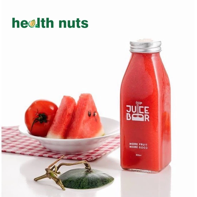 Chai thủy tinh 350ml đáy vuông đựng sữa hạt trà hoa mật ong, hạt dinh dưỡng tiện dụng thẩm mỹ. Tặng kèm tem sữa hạt