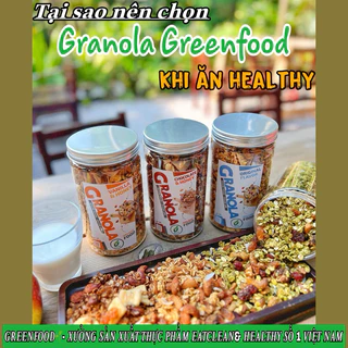 Granola Ngũ Cốc Siêu Hạt GreenFood-Ngũ Cốc Granola Ăn Kiêng Không Đường Giảm Cân Giàu Dinh Dưỡng