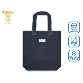 Túi Tote Denim "Tái Chế" - washed denim, phối vải ngẫu nhiên - Copper Denim