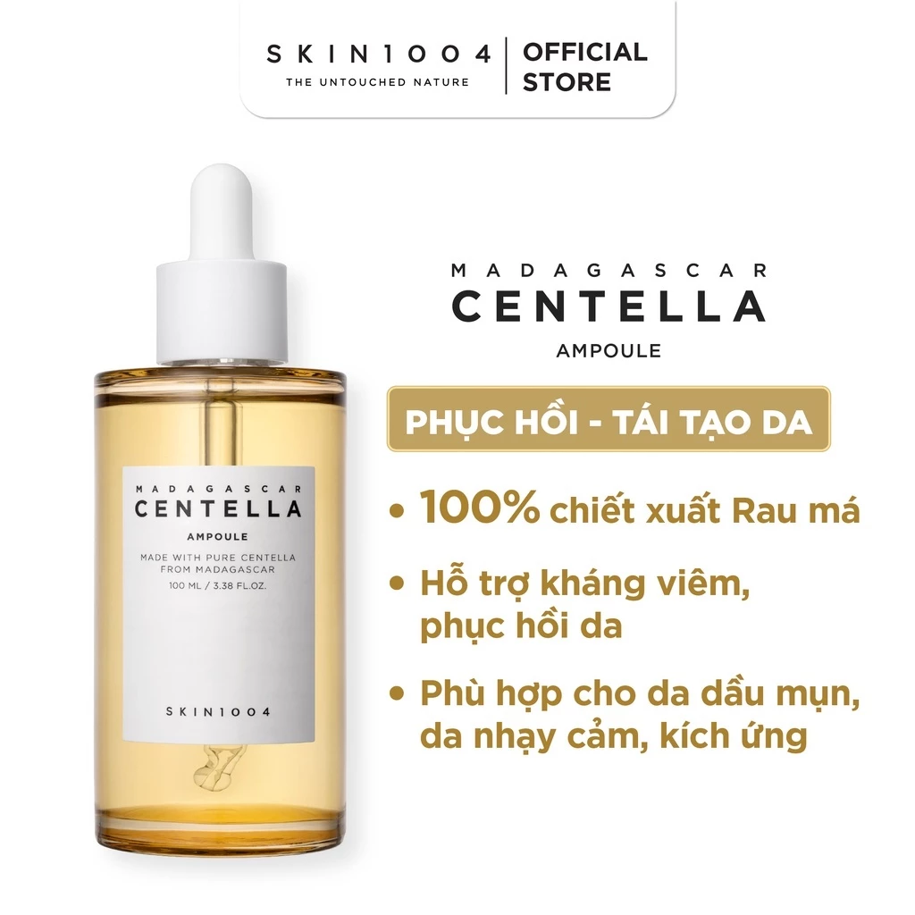 Tinh chất rau má dưỡng trắng da Hàn Quốc Skin1004 Madagascar Centella Asiatica Ampoule