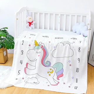 Khăn/chăn lụa cotton aden sợi tre cao cấp 4 lớp in hình mềm, mát cho bé (KT: 1mx1m2)