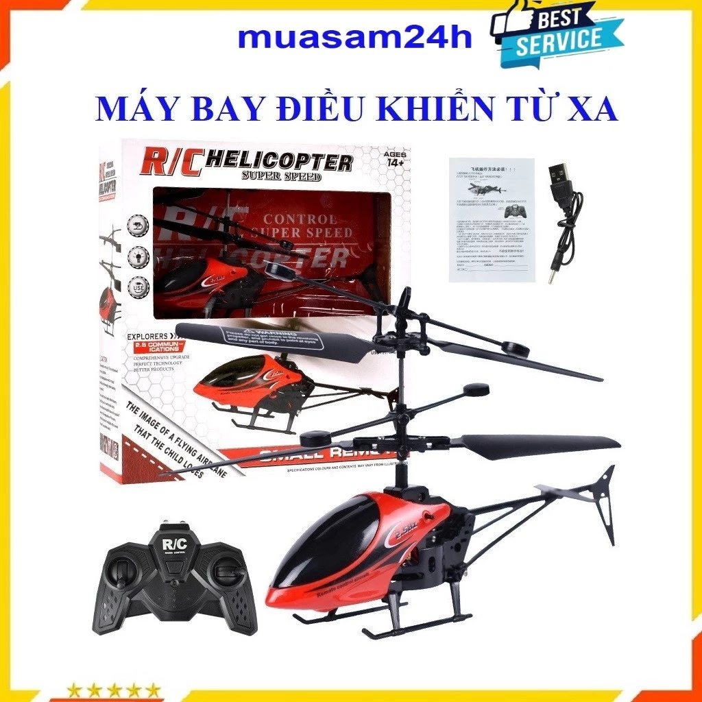 Máy Bay Điều Khiển Từ Xa, Máy Bay Đồ Chơi RC2.5 LOẠI ĐẮT, Kiểu Dáng Trực Thăng Chịu Được Va Đập, Dạng Sạc USB