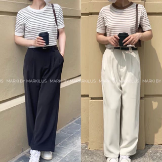 QUẦN CULOTTES ỐNG SUÔNG DÁNG LỬNG KÈM BELT Q353