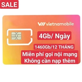 [ Miễn Phí 1 Năm ] Sim Vietnamobile data 4G vào mạng 12 tháng không cần nạp tiền