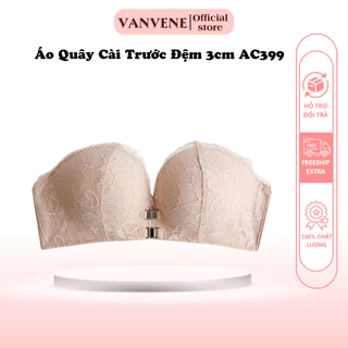 Áo ngực Vanvene AC399, áo cup ren cài trước 2 móc nâng vòng 1 đầy đặn chống tuột đệm dày