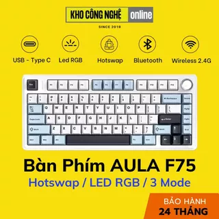 AULA F75 - Bàn Phím Cơ AULA F75 có Hotswap, Led RGB, Kết Nối 3 Mode (Hàng Chính Hãng)