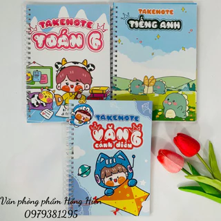 Combo 3 cuốn Sổ Tay TAKENOTE lớp 6 ( Toán- Văn cánh diều- Tiếng anh)