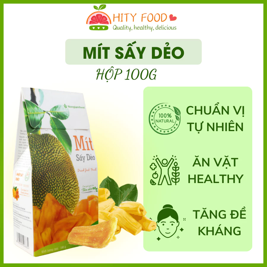 Mít sấy dẻo Nonglamfood hộp 100g | Ăn vặt healthy, tốt cho sức khỏe, hỗ trợ ăn kiêng