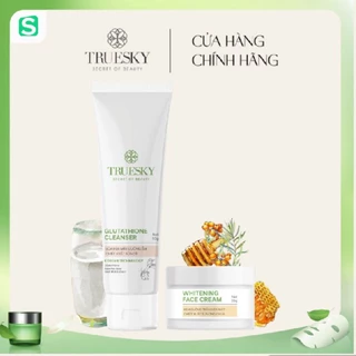 Combo làm trắng và dưỡng ẩm da mặt Truesky gồm 1 kem dưỡng trắng da mặt 20g + 1 sữa dê 50g